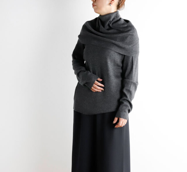 SALE40%OFF mizuiro ind ミズイロインド ケープカラーリブ プルオーバー 4-220072