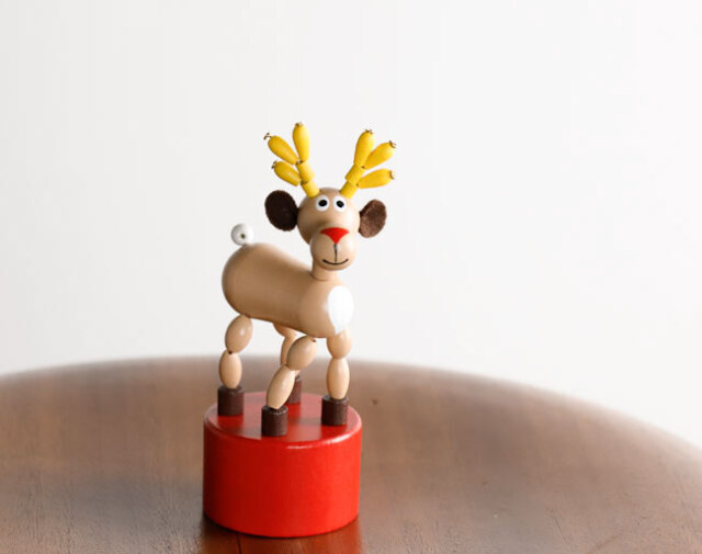 DETOA  Wooden プッシュトイ Push Up Toy トナカイ Reindeer no.12904 木製玩具
