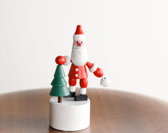 DETOA  Wooden プッシュトイ Push Up Toy Santa&Tree サンタ＆ツリー no.12902 木製玩具