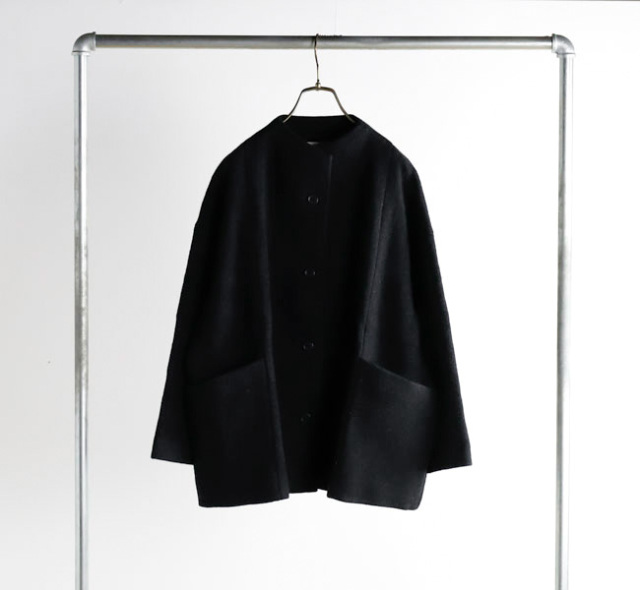 evam eva エヴァムエヴァ E253K090 プレスウール ショートコート