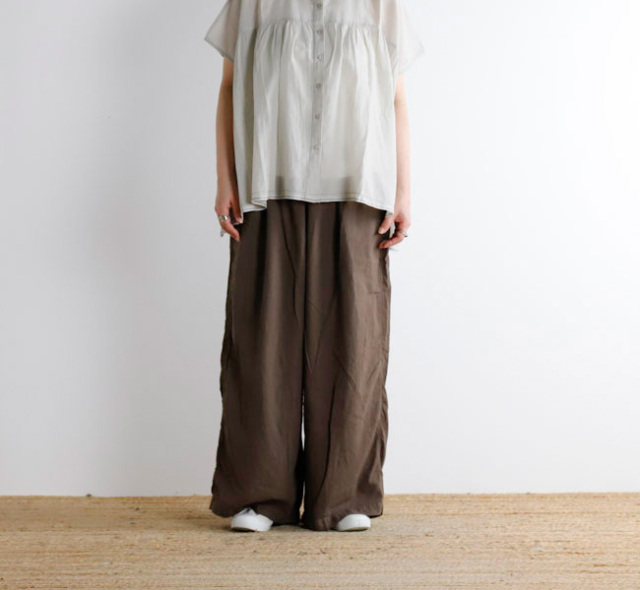 ARMEN アーメン　ワンタックワークパンツ　リネン ARMEN アーメン ワンタックパンツ NAM1203KCL COTTON LINEN ONE