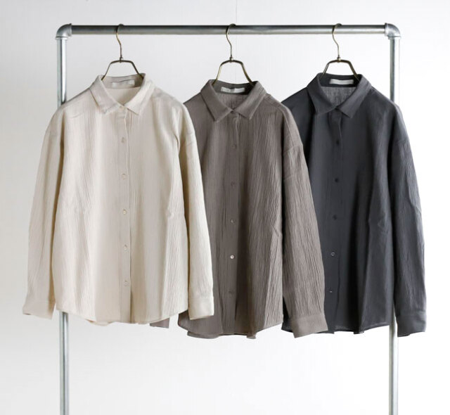evam eva エヴァムエヴァ E261T052 コットンシャツ cotton shirt