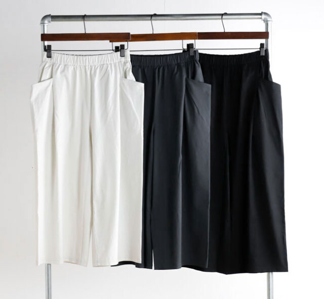 evam eva エヴァムエヴァ E261C072 スーピマコットン キュロットパンツ supima cotton culottes