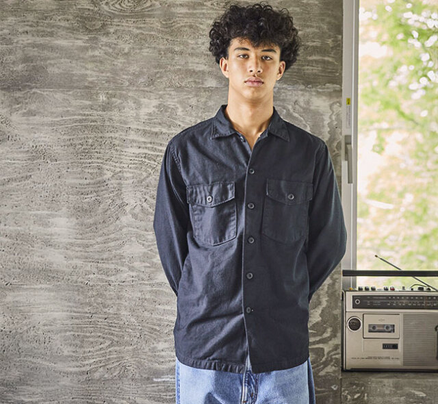 orslow オアスロウ 03-8045-J61 U.S ARMY FATIGUE SHIRT BLACK ファティーグシャツジャケット ブラック