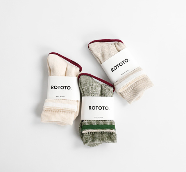 ROTOTO ロトト　ソックス　DOUBLE FACE MINI CREW SOCKS ”ORGANIC COTTON”R1508