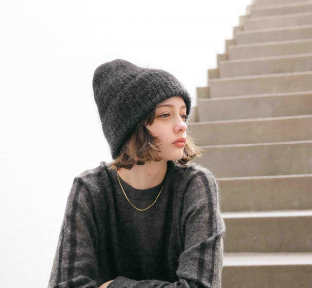 SACRA サクラ 125565401 ニットビーニー EX.FINE MOHAIR BEANIE