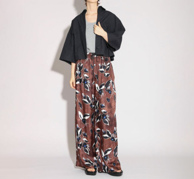 SACRA サクラ 126214112 プリントパンツ PAINTING FLORA PANTS
