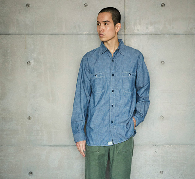 orslow オアスロウ CHAMBRAY WORK SHIRT シャンブレーシャツ 01-8070-84