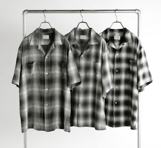 TOWN CRAFT タウンクラフト TC26S01200 オンブレチェックシャツ 半袖 60S OMBRE LOOP COLLAR S/S SHIRTS