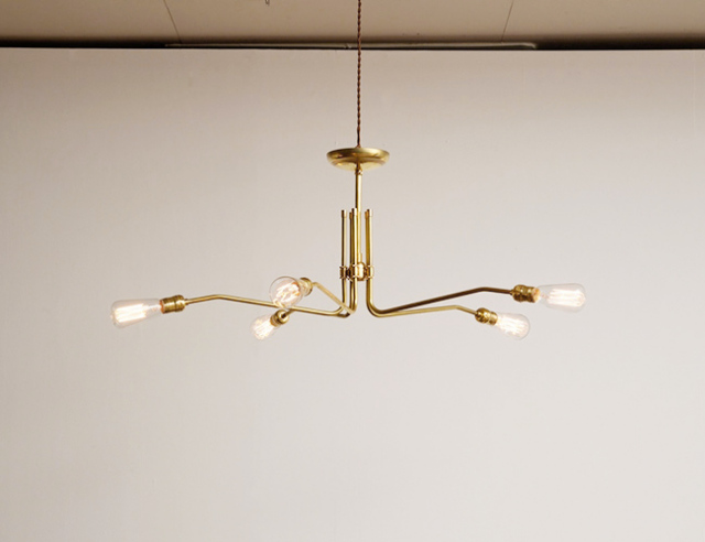 ACME FURNITURE アクメファニチャー SOLID BRASS LAMP MID LONG 5ARM ソリッドブラスランプミッドロングファイブアーム　