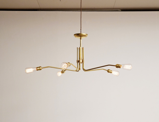 ACME FURNITURE アクメファニチャー SOLID BRASS LAMP MID LONG 5ARM ソリッドブラスランプミッドロングファイブアーム