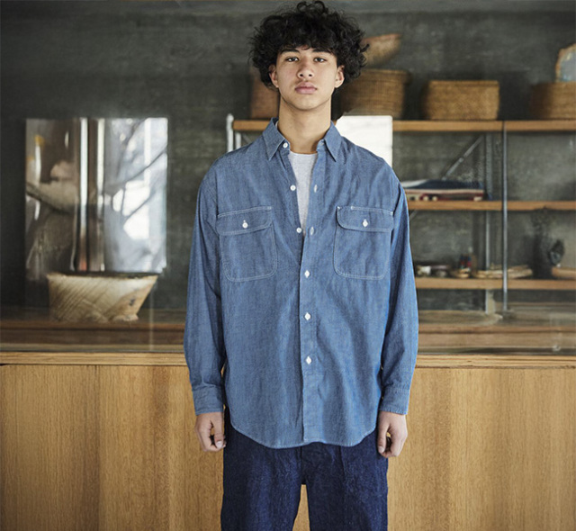 orslow オアスロウ 01-8064-84 シャンブレーワークシャツ CHAMBRAY WORK SHIRT