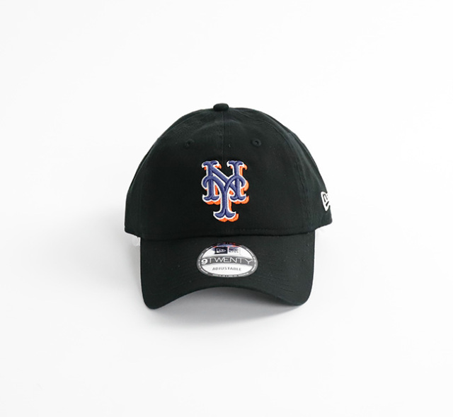 NEW ERA ニューエラ 9TWENTY ウォッシュドコットン ニューヨーク・メッツ ブラック × チームカラー  13552113