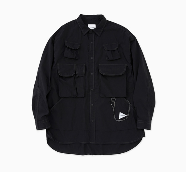 SALE40%OFFand wander アンドワンダー multi pocket LS shirt マルチポケット ロングスリーブシャツ 5745183068