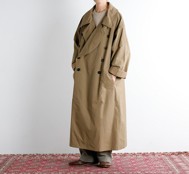 Lownn ロウン 19AW ダブルブレストオーバーコート ベージュ 46 Lownn ロウン 19AW ダブルブレストオーバーコート ベージュ 46