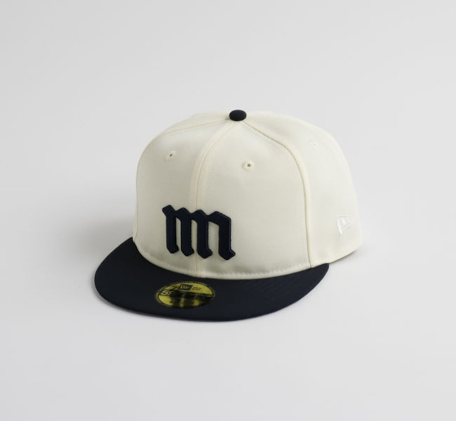 NEW ERA ニューエラ 59FIFTY ソフトバックラム Powered by GORO NAKATSUGAWA（min-nano）クローム ネイビーバイザー 14460929