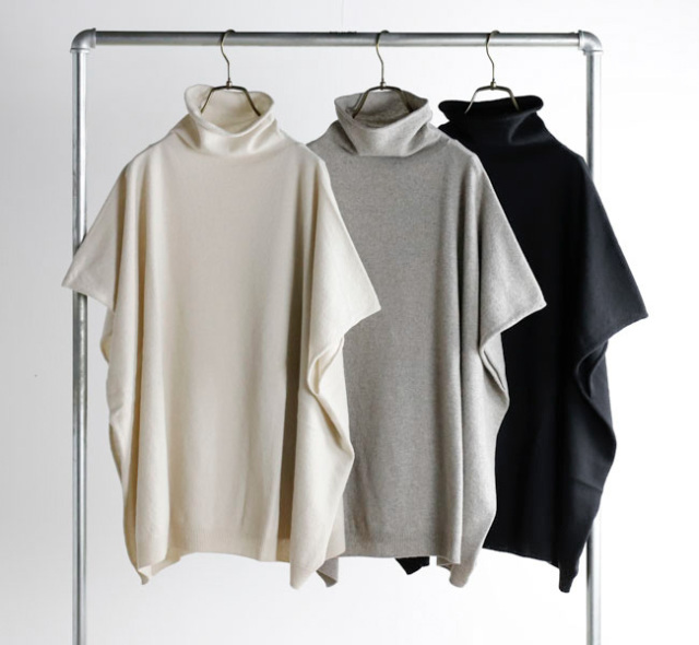 evam eva エヴァムエヴァ E253K077 ウールポンチョ wool poncho