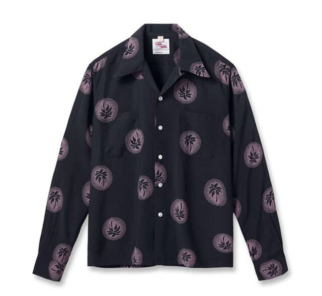 DUKE KAHANAMOKU SPECIAL EDITION “WONDROUS PALM TREE” (LONG SLEEVE)  Lot No. DK29635 ハワイアンシャツ アロハシャツ