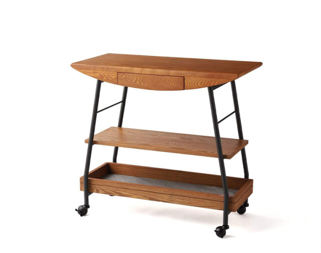 ジャーナルスタンダードファニチャー　木製二段シェルフ 車輪付き 120cm journal standard Furniture（ジャーナル スタンダード ファニチャー