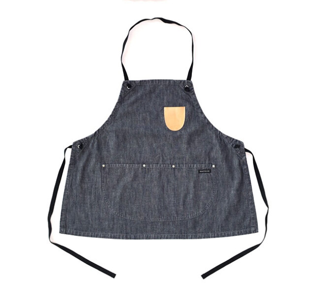 NAPRON ナプロン レザーポケット付きエプロン LUMBER BIB APRON