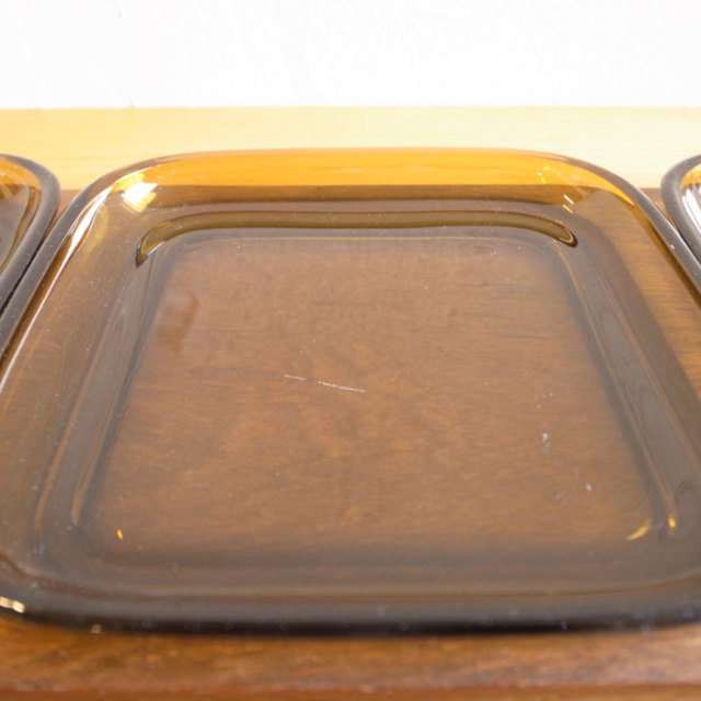 カイ・フランクチークトレイスクエアブループレート三枚セット