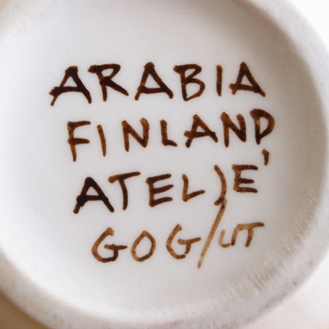 Gunvor Olin Gronqvist　グンヴァル・オリン・グラングヴィスト ARABIA Atelje ベース