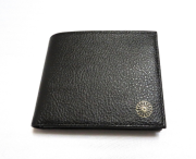 菊紋入り二つ折り財布【ブラック】