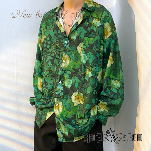 New Green DressShirt・ボタニカルグリーンシャツ