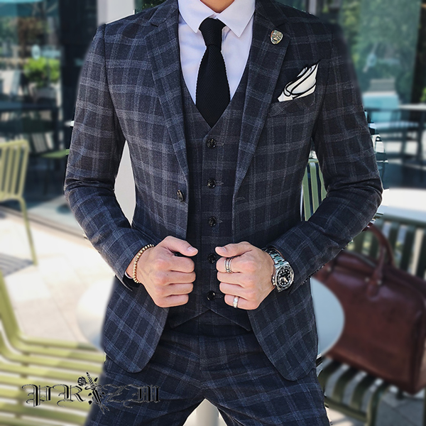 New Black Check Suit