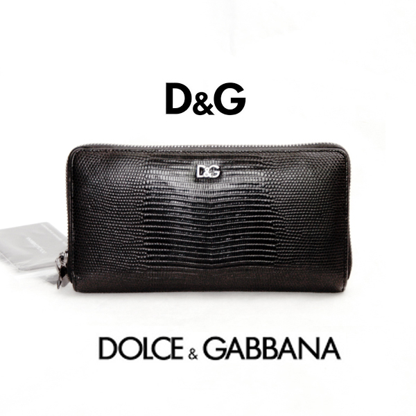 D Gドルチェアンドガッバーナラウンドファスナー長財布 レザー ブラック