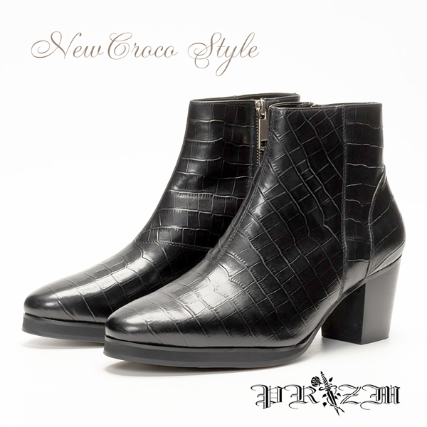 New Wedge Heel Boots クロコ