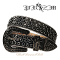ベルト男物/ 本革スタッズNew BlackDiamndBeltベルト