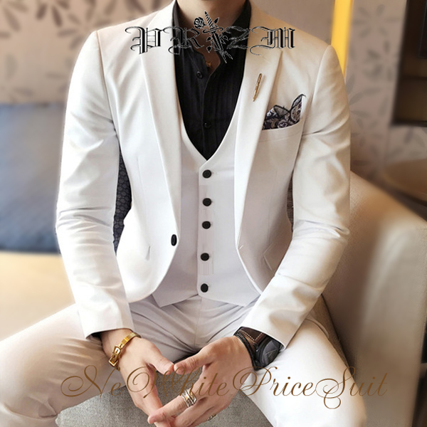 NewWhite Prince 3p Suit,ホワイトスリーピーススーツ