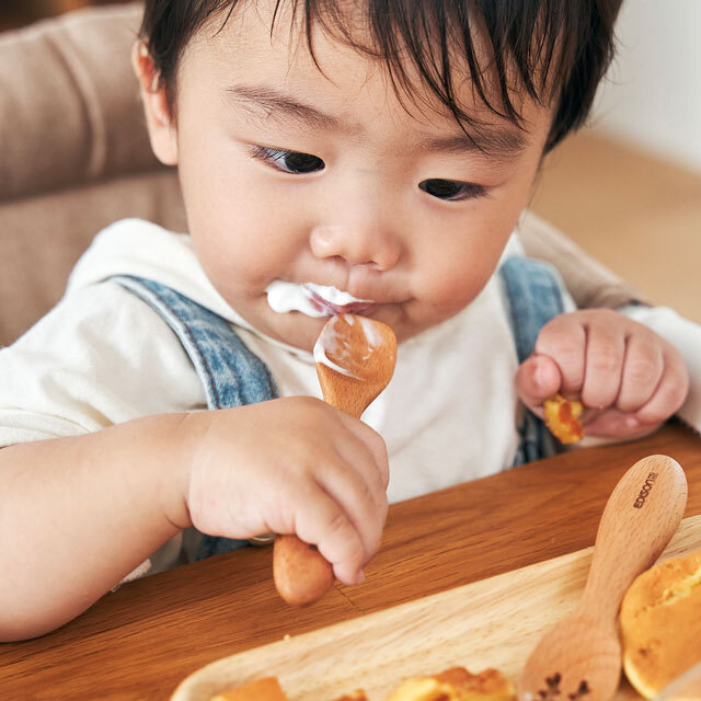 9ヶ月ごろ〜】木製カトラリーセットBaby 熱を伝えにくい木製の