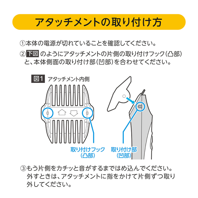 アタッチメントの取り付け方