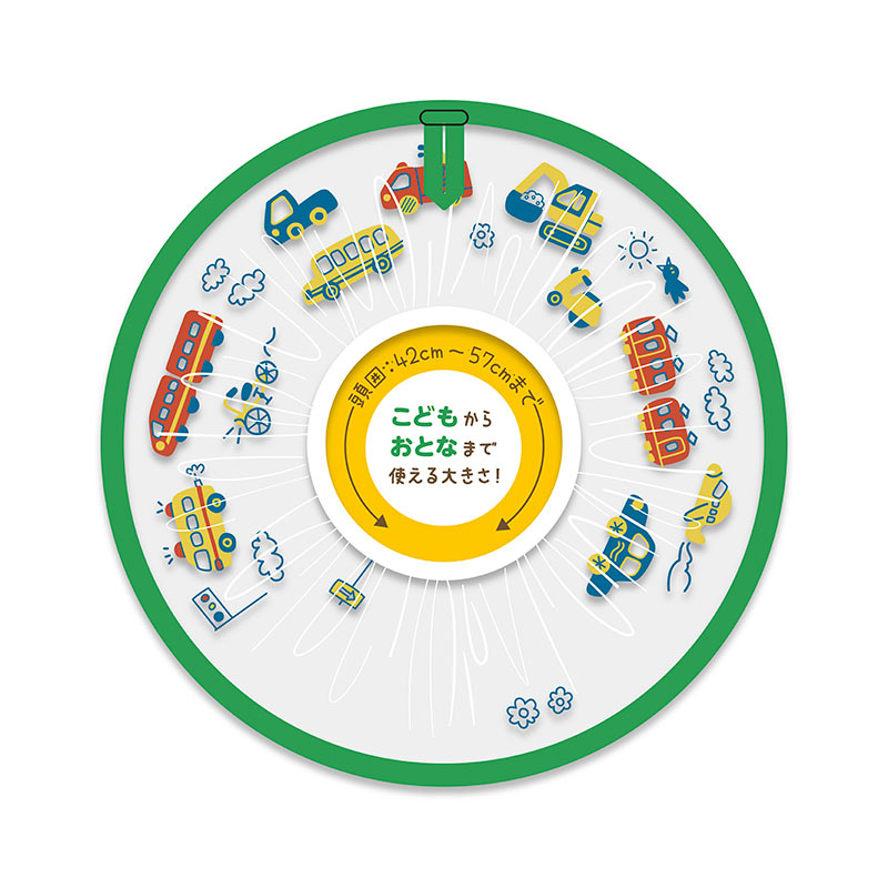 お顔が良く見えるシャンプーハット／グリーン：商品画像