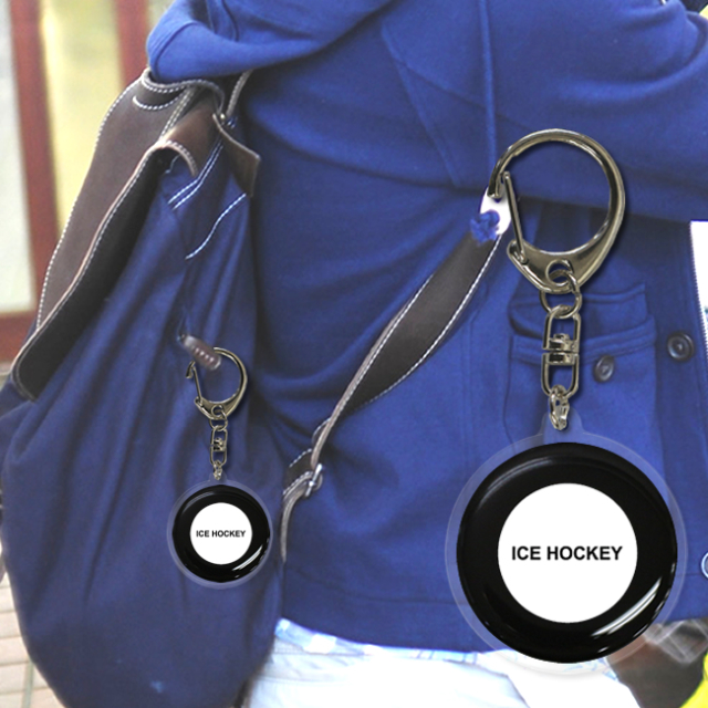 アクリルキーホルダー　アイスホッケー柄　リュックサック