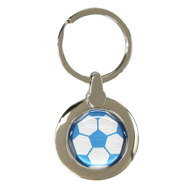 円形ホルダー サッカーボール柄 ブルー 青 銀 スポーツ雑貨の通販