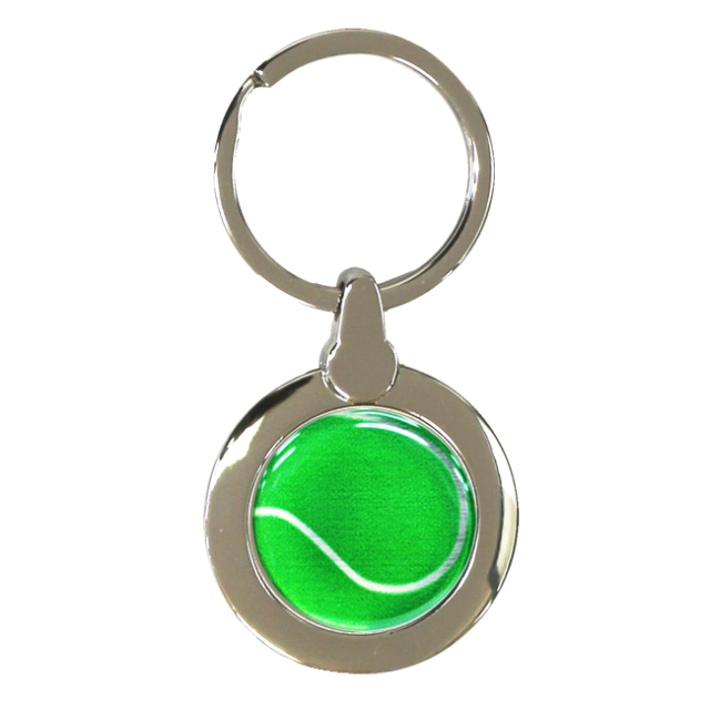 円形ホルダー テニスボール柄 グリーン 緑 銀 スポーツ雑貨の通販