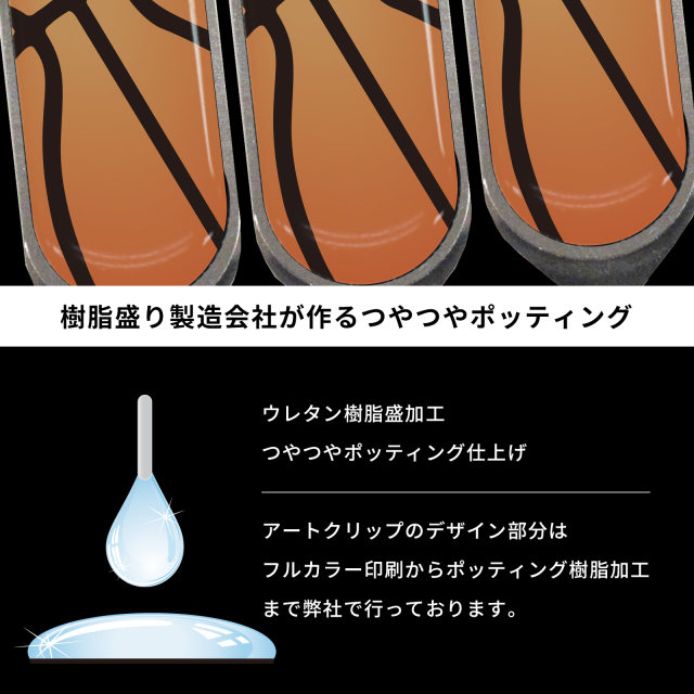 アートクリップ同柄3個 バスケットボール柄(大)