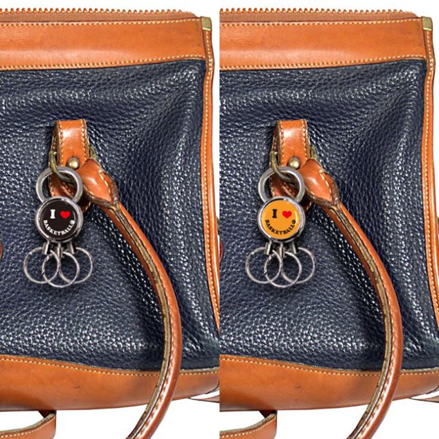 3連キーホルダー　スマイル柄　バスケットボール　使用感　