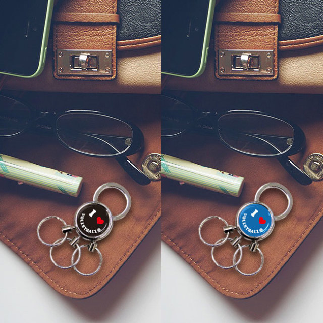 スマイル柄 バレー　3連キーホルダー　使用例