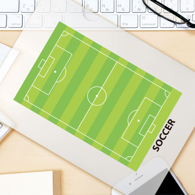 クリアファイル　サッカーコート柄