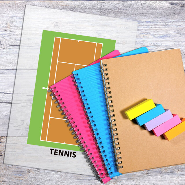 クリアファイル　テニスコート柄　3枚セット