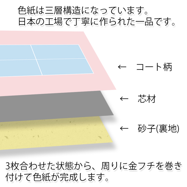 コート柄色紙　卓球