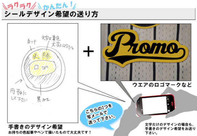 メガホンシールデザイン希望の送り方