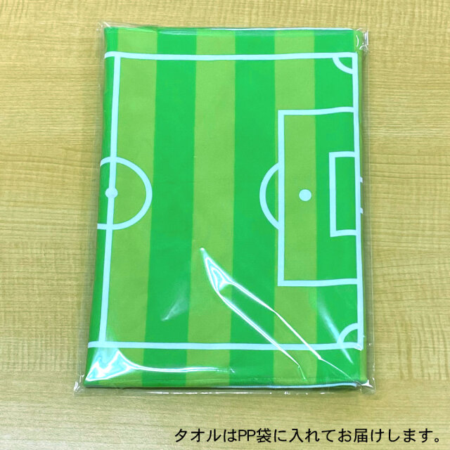 作戦ボードフェイスタオル　コート柄　サッカー