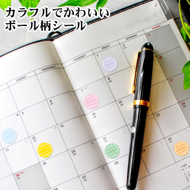 カラフルボールシール　バレーボール