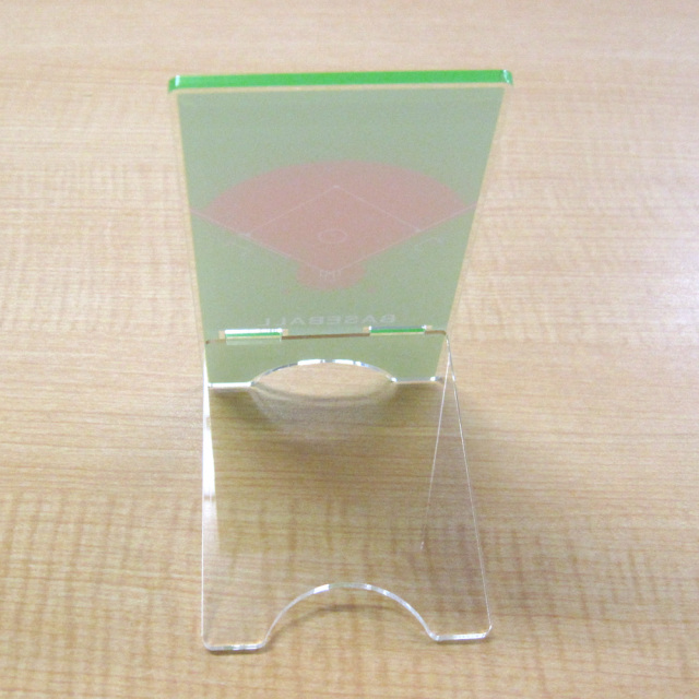 アクリルスマホスタンド　コート柄　野球
