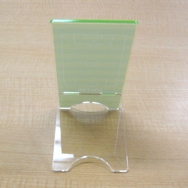 アクリルスマホスタンド　コート柄　サッカー